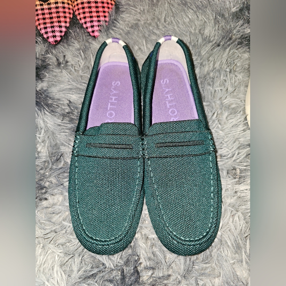 Rothys juniper green loafers 8